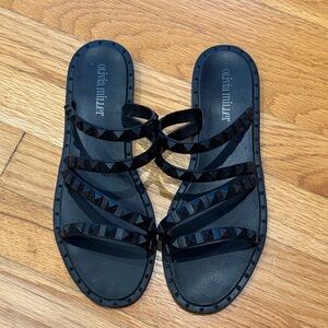 Olivia Miller Black Studded Sandals